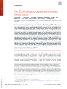 Arneth et al 2020 – Post 2020 biodiversity targets need to embrace climate change