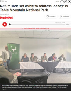 R36 million set aside to address 'decay' in Table Mountain National Park